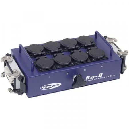 Break-out box (Harting 16P male to 8x schuko female)